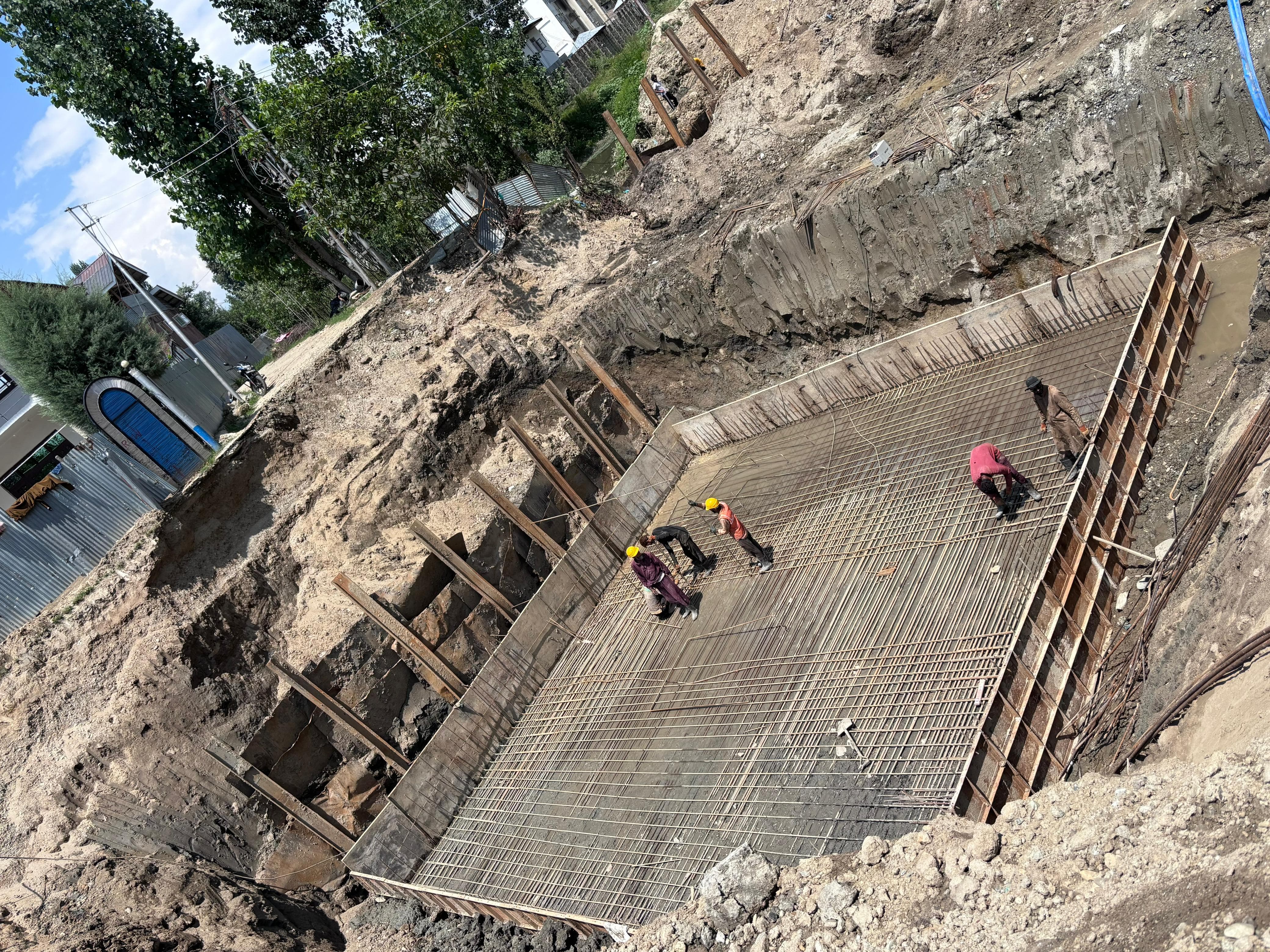 NH-107B bridge abutment and substructure works